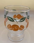 Vintage Federal Glass Orange Citrus Footed Juice Glasses MCM