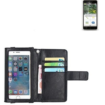 Wallet Case Schutz Hülle für Emporia SMART.2 schwarz Display Schutz Folie
