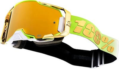 100% Prozent Armega Goggle Feelgood Gold verspiegelte Gläser Offroad Motocross Brille