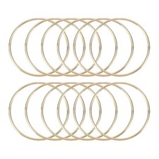 12 Pcs Dream Catcher Rings,3 Inch Macrame Hoops Rings,Gold