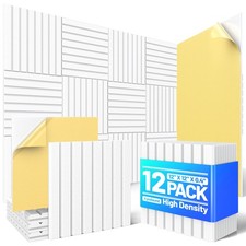 12 Pack Sound Proof Foam Panels for Walls, Acoustic Panels Self-Adhesive