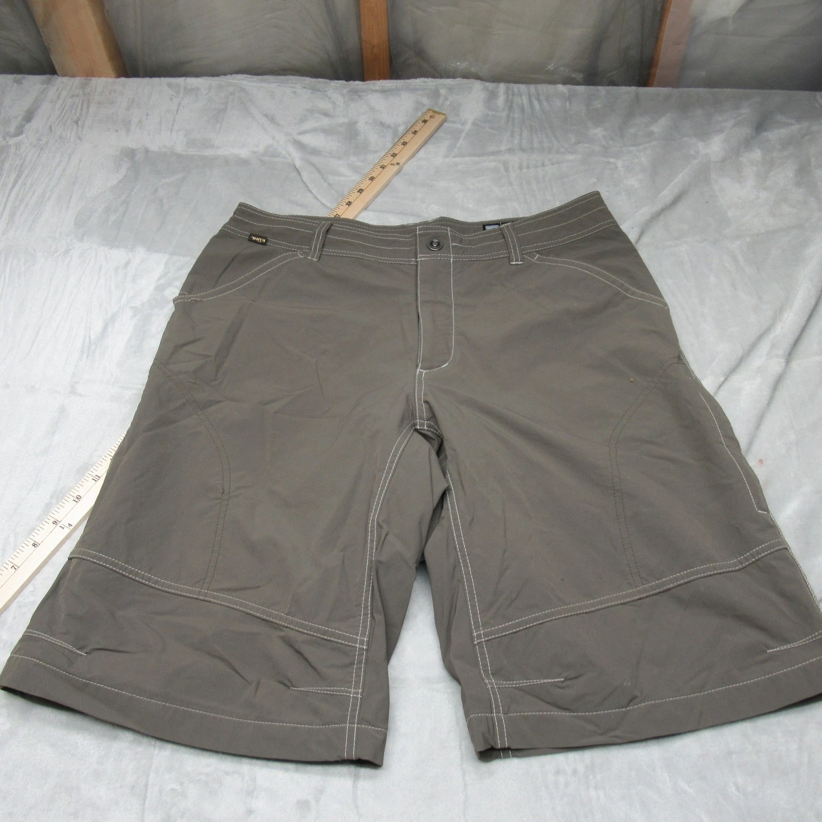 Kuhl Shorts Mens 34 Brown Water Resistant Light Stretch Casual Hike Renegade VTG