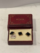 Vintage Hickok Black Tuxedo Shirt Studs With Original Box RARE