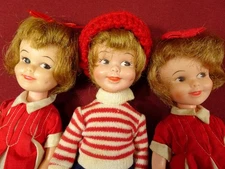Vintage 1960s Deluxe Reading Penny Brite Dolls Lot of 3