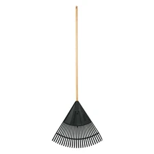 Expert Gardener 24-Inch Leaf Rake with Durable Wood Handle and Poly Head