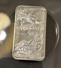 2023 Dragon 1oz .9999 Silver Rectangular $1 Dollar Bar COIN NGC MS 69 FR Blue LB