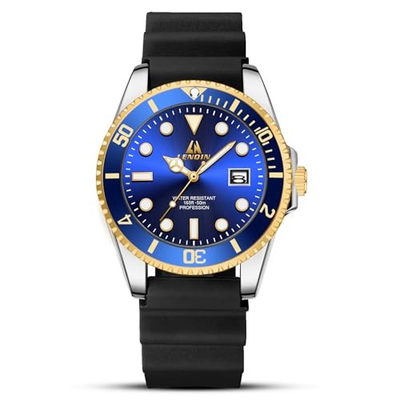 #ad Mens Watches Stainless Steel Waterproof Analog A4 LN 0548 Silver Gold Blue $20.21