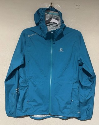Salomon AdvancedSkin Dry 10K Hooded Jacket Sz M Zip Windbreaker Waterproof V25