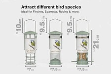 3 pack  Wild Bird Metal  Seed/Nut/Fatball Feeder