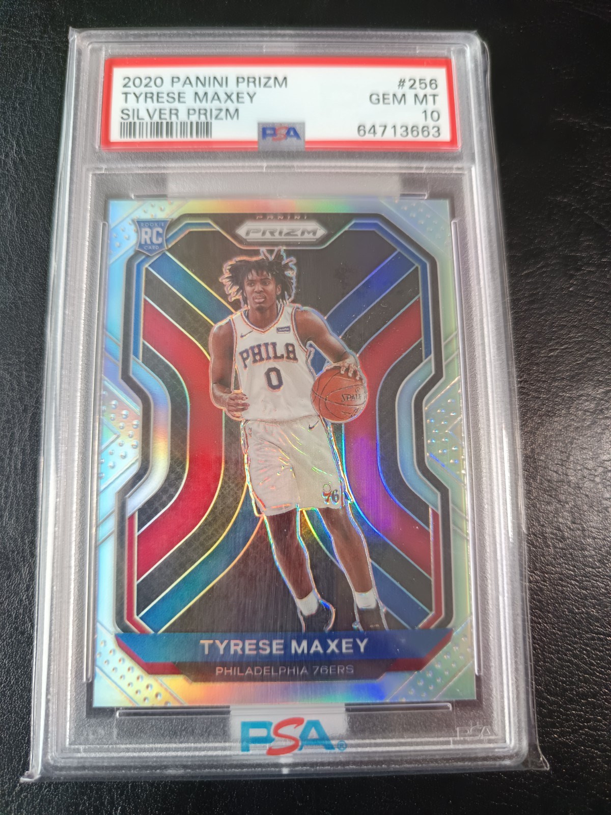 2020 Panini Prizm Tyrese Maxey #256 Silver Prizm Rookie RC PSA 10
