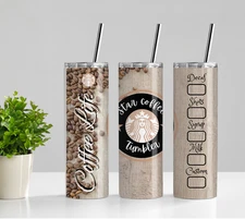 Coffee Life Skinny 20oz Tumbler W/ Lid & Straw