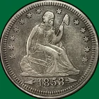 1853 Arrows & Rays Seated Liberty Quarter Choice Extremely Fine XF+ Coin #39254