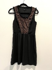 C. Luce Black Lace Sleeveless Dress Short Size S