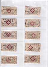 10 BRITISH RAILWAYS RED DIAMOND PLATFORM TICKETS (A26)