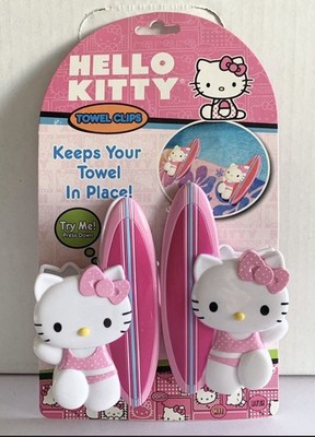 BOCA CLIPS HELLO KITTY SANRIO BEACH TOWEL HOLDER POOL CRUISE BOAT CHAIR LOUNGE
