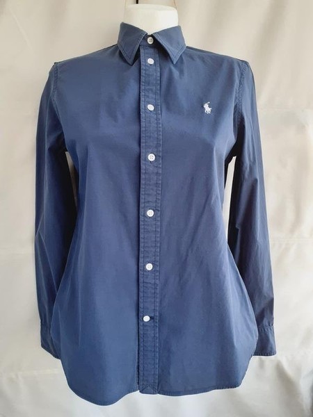 Women Polo Ralph Lauren Shirt Navy Cotton XS #5UDD