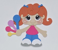 Baking Girl Red Hair. Scrapbook, Card Making Paper Piecing