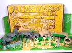 VTG 1960s Marx Flintstones Playset Box Bedrock Mat, Figures, Buildings, Dinos VG