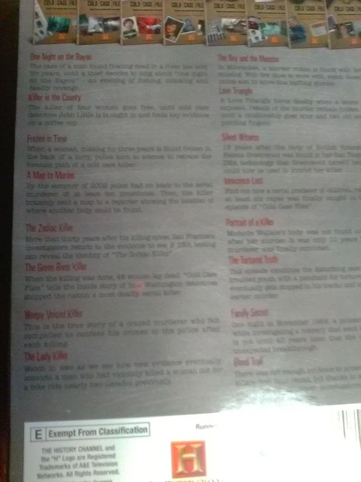 Cold Case Files 8 DVD box set A&E Region 2 PAL WILL PLAY on NTSC DVD PLAYERS! - Image 3 of 3