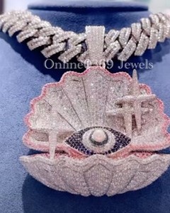 Authentic men's 5ct Multi Color Cubic Zirconia #D Custom Pendant White Gold Plated Silver