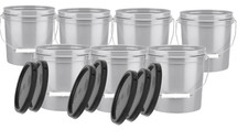 1 Gallon Food Grade Plastic bucket with Lid  Pack of 7 BPA Free containers