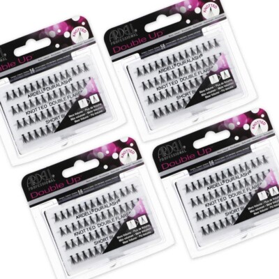 Ardell Double Up False Eyelashes Knot Short Black #68290 (4 Pack)