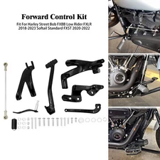 Black Forward Controls Pegs Levers Linkages Fit For Harley Low Rider Street Bob