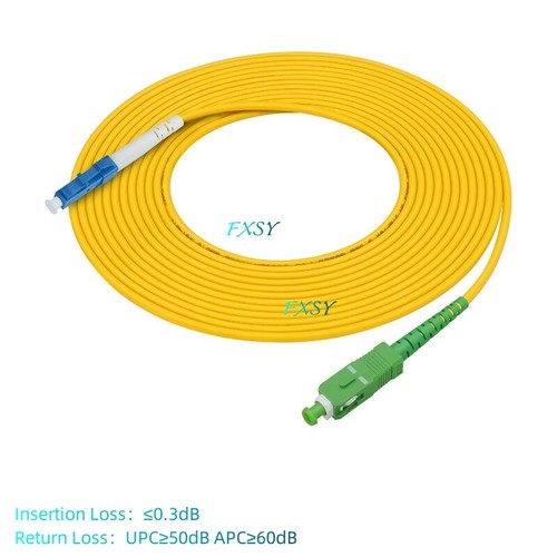 5Pcs 1m 2m 3m 5m LC/APC to LC/UPC Single Mode OS2 Simplex Fiber Optic Patch Cord - Picture 2 of 8