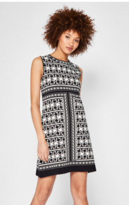 NWT - Ted Baker - JAMMIEA - Tesselation Jacquard Dress- Black - Sz 3=US 8 - $295