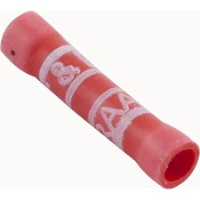 Butt Splice, 22-18 AWG, Red, Quantity 25