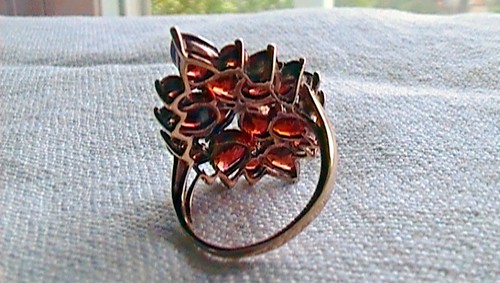 RED GARNET Vermehlo 18kt R/G Ovr .925 S/S 10.96ctw Pear/Rd Shape Sz 7 NEW! - Picture 5 of 6