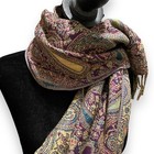 Paisley Damask Print Rectangle Scarf Womens Multicolored Fringe Casual Fall Boho — photo 4