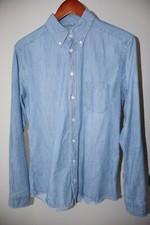 ETON Mens M Shirt 15 3/4" Size 40 Denim Cotton Button Up Casual Super Slim Top