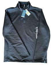 Mens SMALL Perry Ellis Sweater pullover 1/4 zip Black patterned NEW with Tags