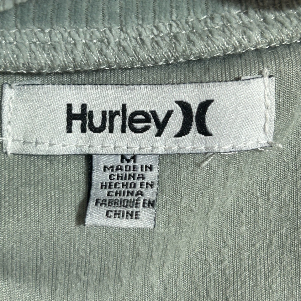 Camisa de punto acanalado de manga larga media Hurley para mujer - verde salvia Foto 2 de 4