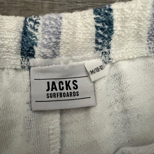 Jacks Surf Shop Girls Cotton Shorts size 10 12 White Blue Stripe - Picture 4 of 10