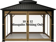 Gazebo Universal Replacement Mosquito Netting – Hugline 10' X 12' Outdoor Mesh N