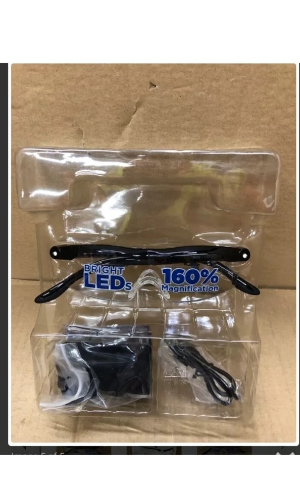 JML Mighty Sight LED Magnifying Glasses with Rechargeable Lights 160% ...