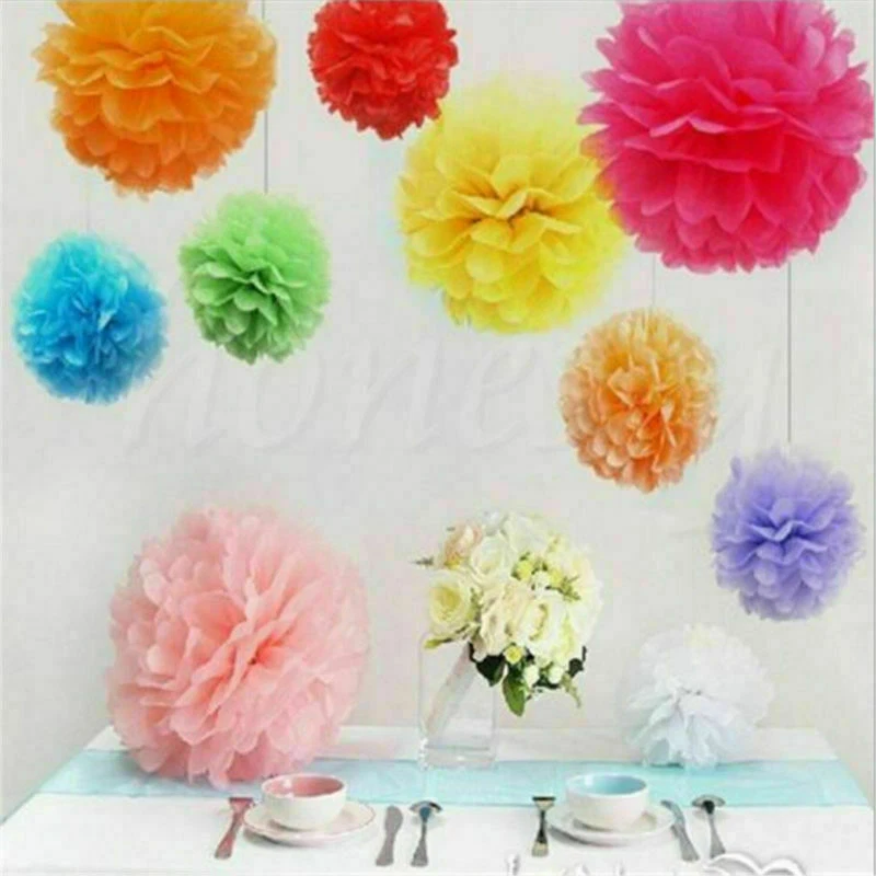 5pcs Tissue Paper Pom Poms Flower Ball Wedding Party Birthday Decoration - Image 2 of 4