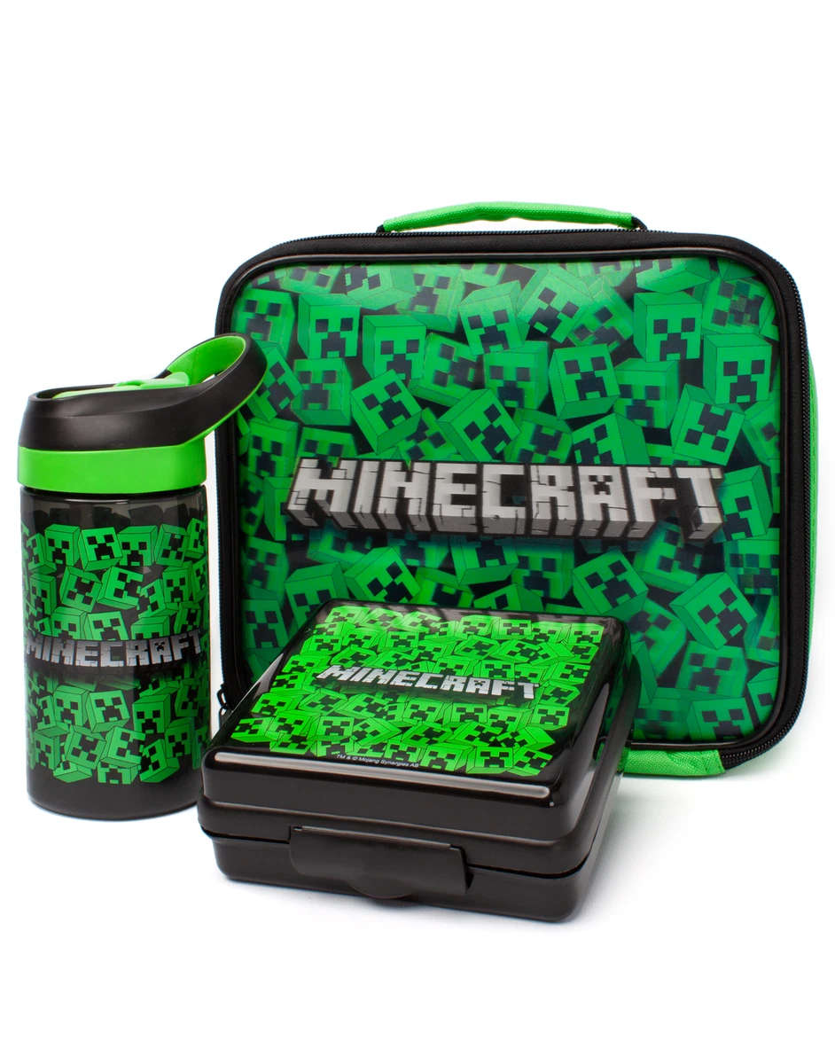 Minecraft Lunch Bag Set Creeper (Lunch Box, Water Bottle, Snack Pot) One  Size