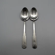 Oneida Stainless Flatware - CITYSCAPE Small Serving Spoons - Set of TWO -USA NOS
