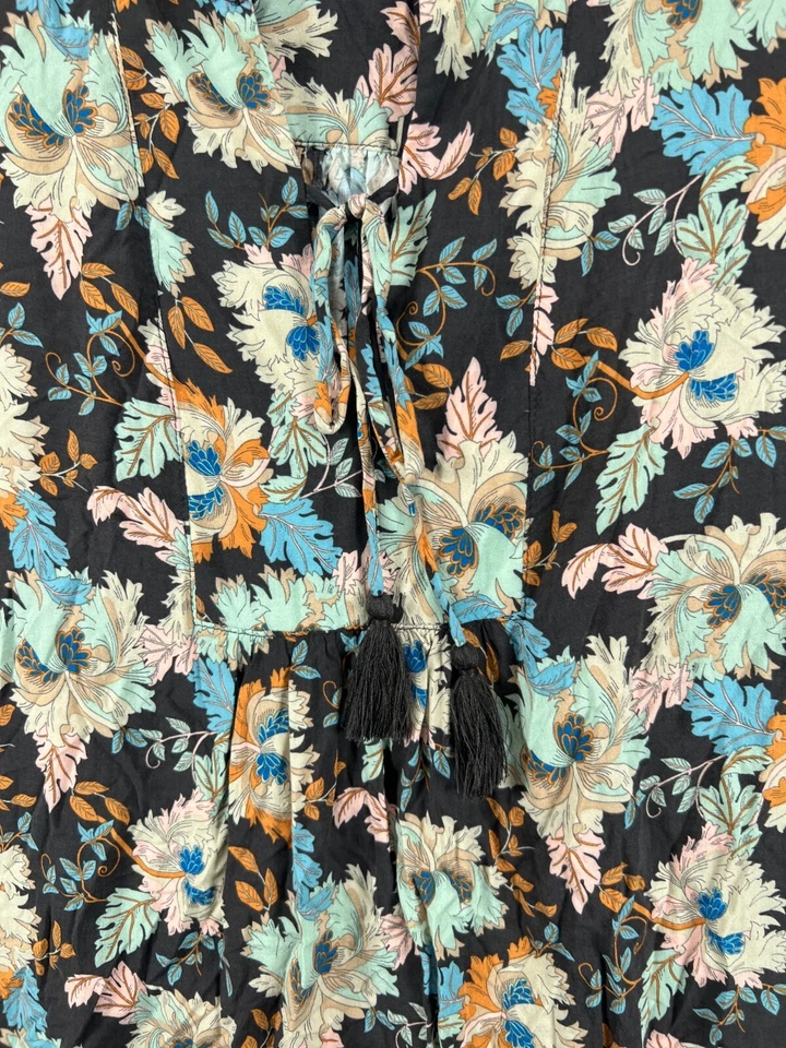 Mujer Vestidos Medianos Boho Babydoll Mini LoveStitch Bohemio Floral Manga Larga Foto 3 de 4