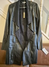 Max Studio Womens Faux Leather Blazer S