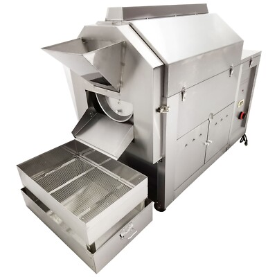Full-Automatic Coffee Bean Roaster Rotary Nuts Bean Roasting Machine 220V 110Lbs