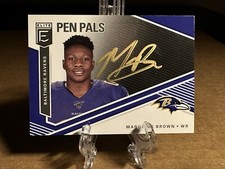 2019 SSP FOTL Marquise Brown Donruss Elite Pen Pals Rookie GOLD Auto RC