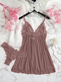Women's Sexy-Lingerie G-String Lace Sleepwear Dress Babydoll Nightwear Underwear