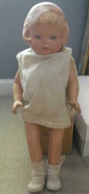 Vintage 1930s Composition Girl Character Doll 16'' Tall