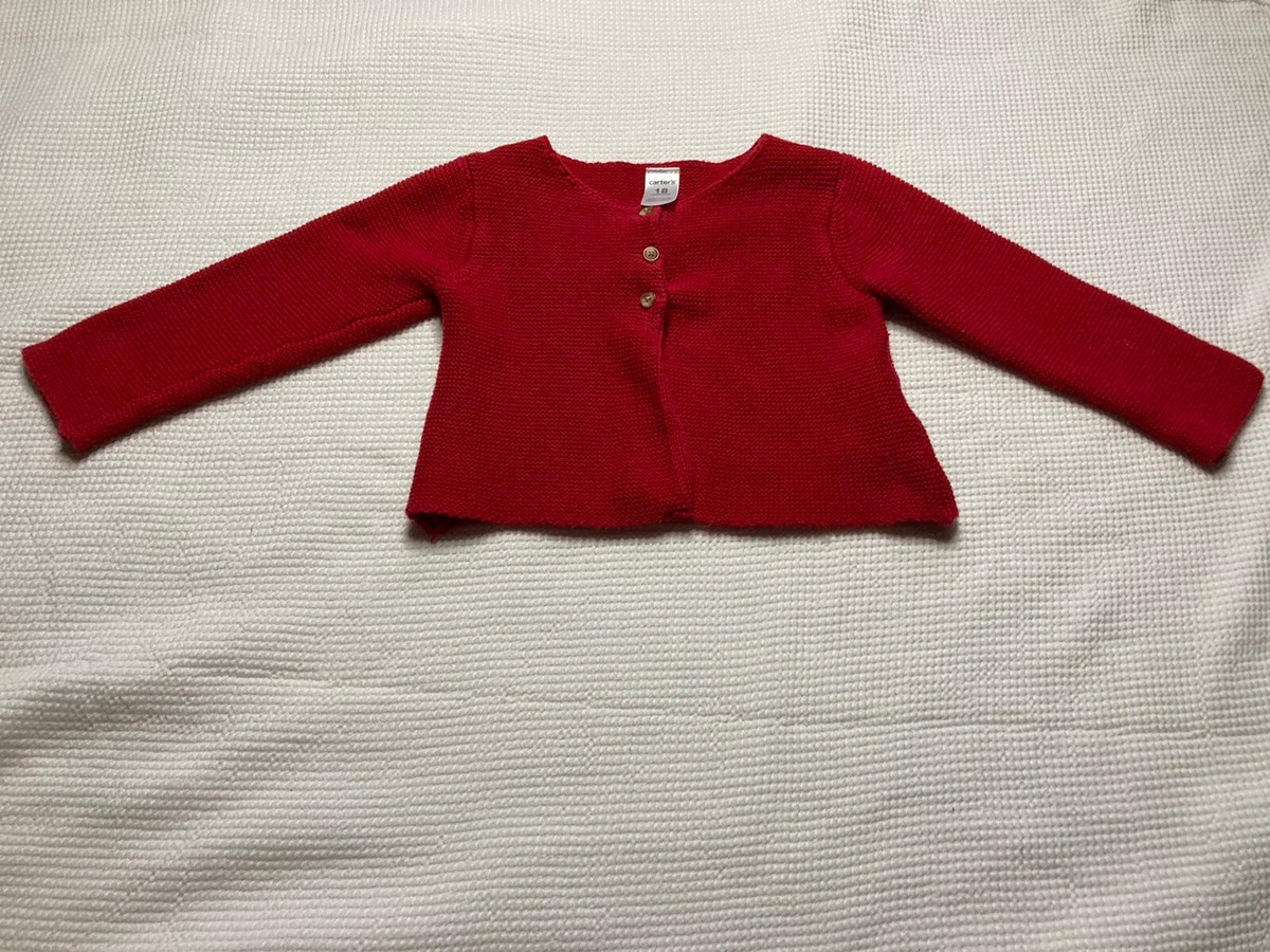 Carters Baby Girl Red Sweater Size 18 M