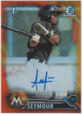 2016 Bowman Chrome 1st CPA-AS Anfernee Seymour Auto Orange Refractor /25 Marlins