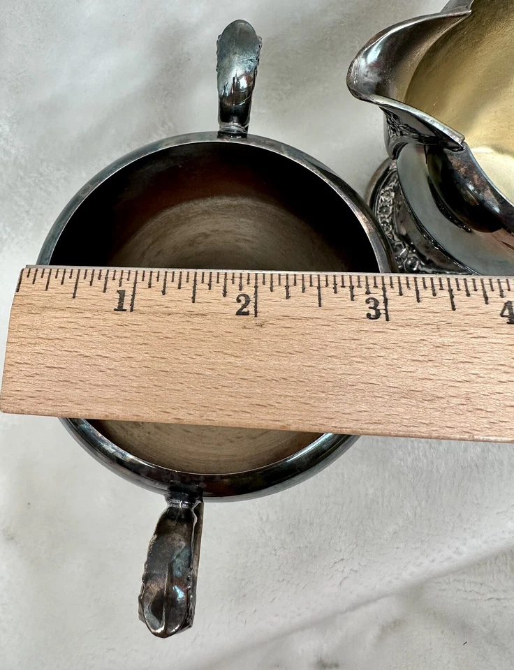 Roger's & Bro. de colección Azucarero plateado sin tapa, juego de servicio de cuenco crema Foto 4 de 4